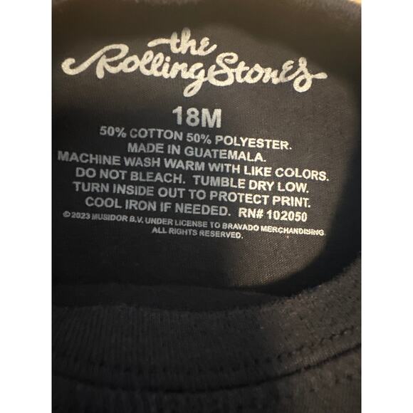 Rolling Stones Toddler T-Shirt Us Tour 78 Official Black 18 Months - Picture 2 of 3